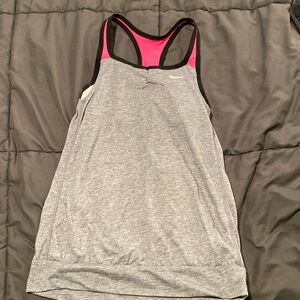 Nike muscle shirt with built in bra